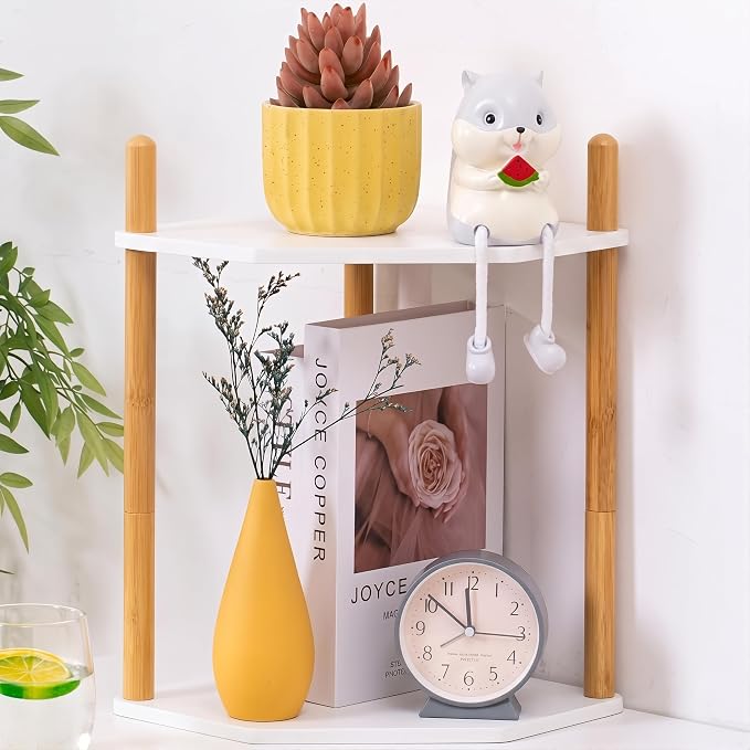3-Tier Expandable Bamboo Corner Shelf by WooFawn
