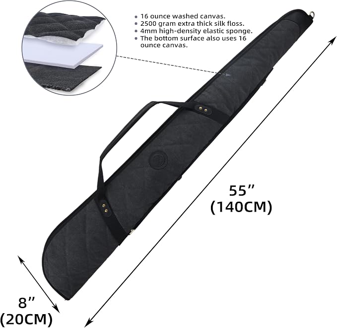 Tas Trost Scoped Rifle Soft Case 41“& 55” Long Gun Bag, Canvas Leather Shotgun - Image 2