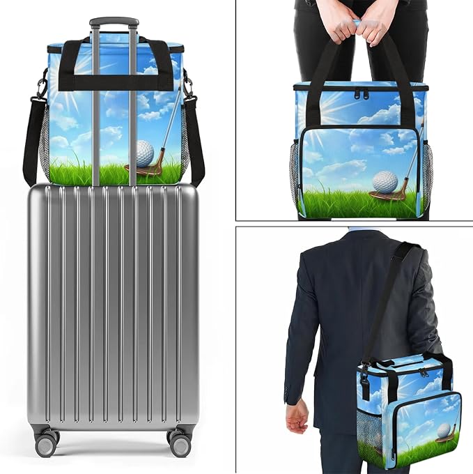 Golf Ball Club Coffee Maker Carring Bag, Large Insulated Storage Organizer Case - Image 7