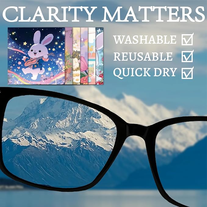 CREATCABIN 6Pcs Glasses Cleaning Cloth Eyeglass Cleaner Cloth Lens Wipes - Image 4