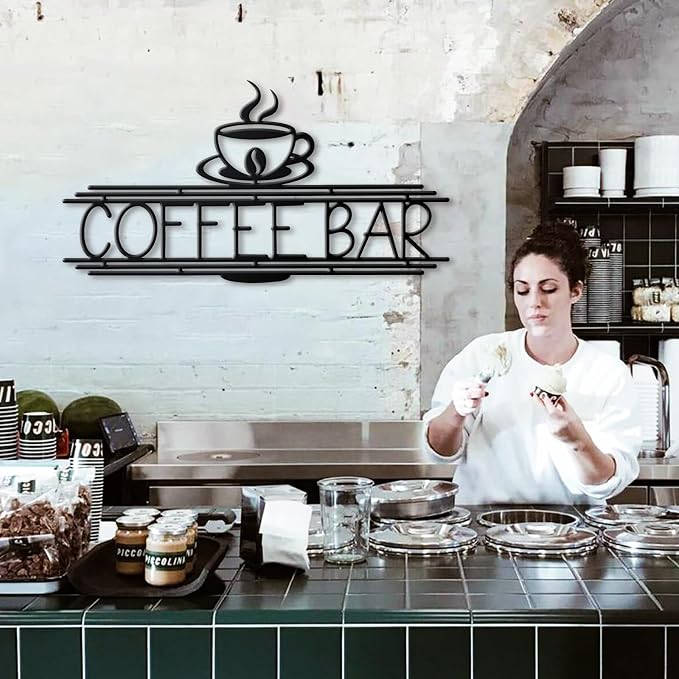 Metal Coffee Bar Sign, 14.96x8 Inch Coffee Sign - Image 6