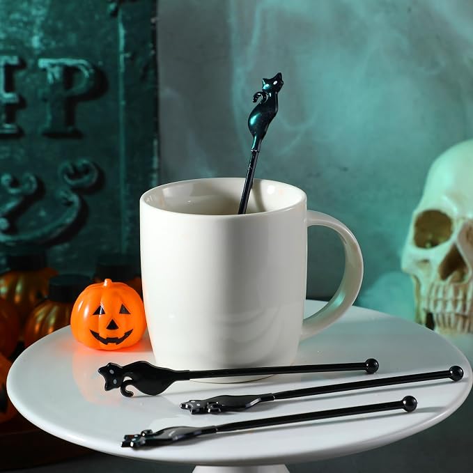 SiliFine 30 Pcs Halloween Swizzle Sticks Plastic Coffee and Cocktail Stirrers - Image 3