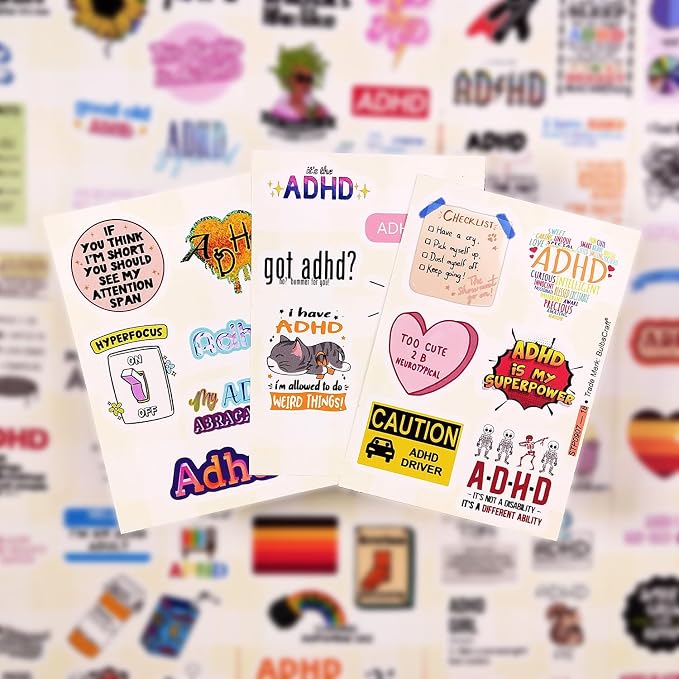 100Pcs Funny ADHD Stickers for Water Bottles, Laptops - Image 7