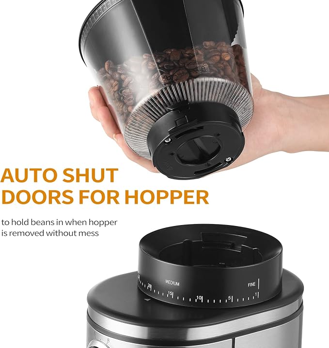 Ollygrin Burr Coffee Grinder, Electric Conical Coffee Bean Grinder - Image 2