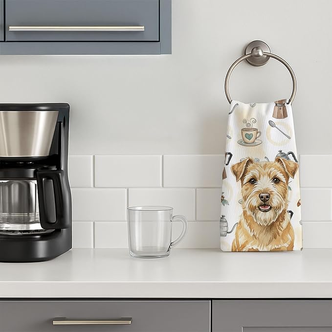 Caroline's Treasures Wheaten Norfolk Terrier Coffee Bar Kitchen Towel Velour - Image 3