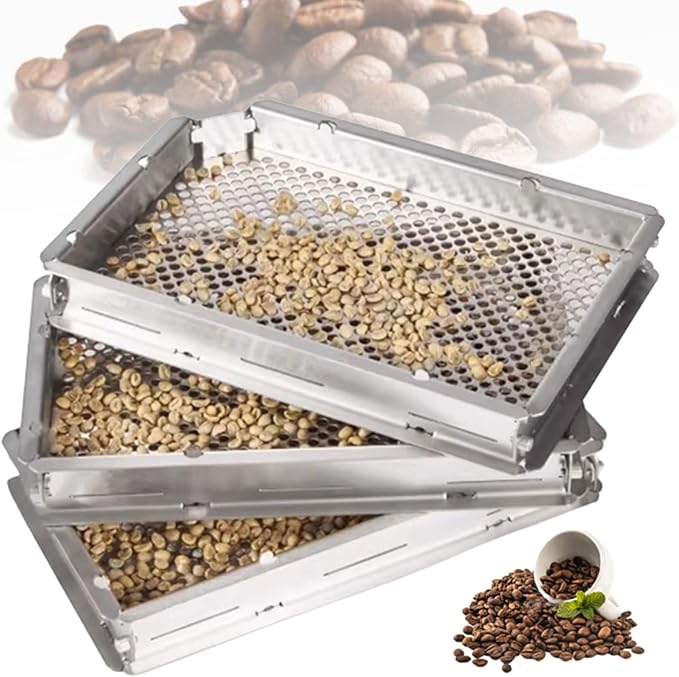 Coffee Bean Grading Sieve with Bottom Tray, Stainless Steel Round Sifterwith by Unknown