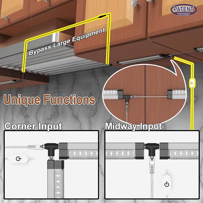 EBD Under Cabinet Lights Plug in 9 Pcs 12 Inch, Dimmable No Messy Wires - Image 3