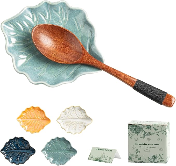Ceramic Leaf Spoon Rest, Spoon Holder by Unknown