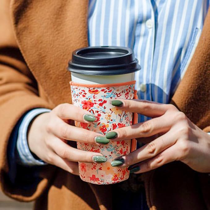 KJQJLY 3 Pack Reusable Iced Coffee Sleeves - Image 8