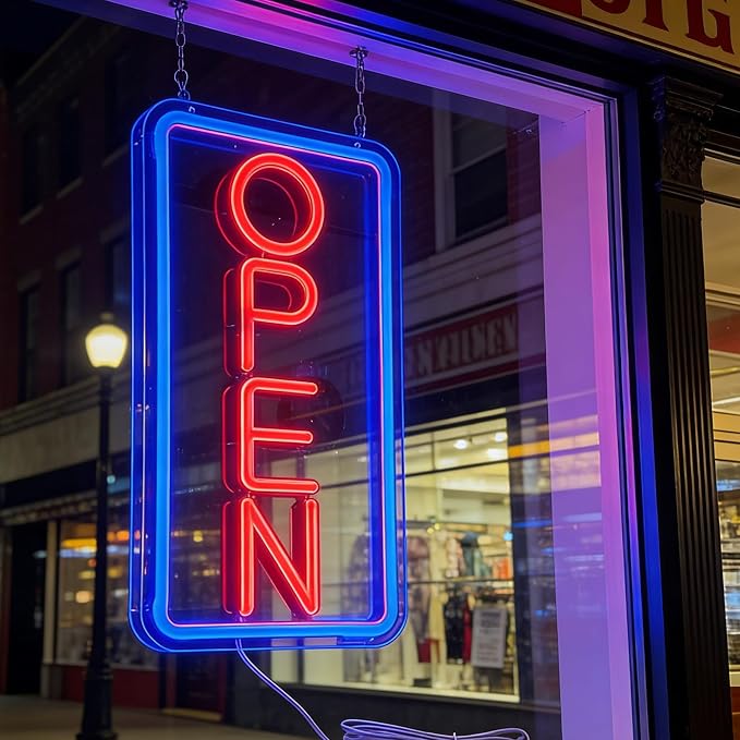 Open Signs for Business, Neon Open Sign Led, 16.5"x 9", - Image 6