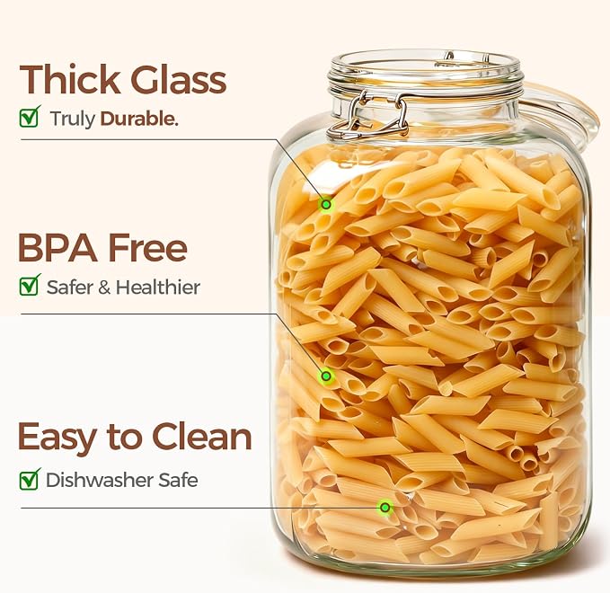 ComSaf 1.1 Gallon Square Glass Jars 2-Pack - Image 4