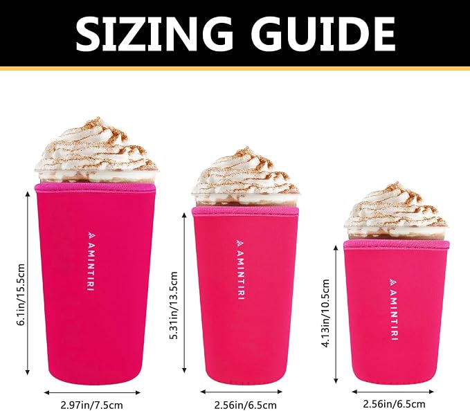 3 Pack Reusable Sleeve for Iced Coffee Cup, Coffee Neoprene Sleeve for Iced&Hot - Image 3