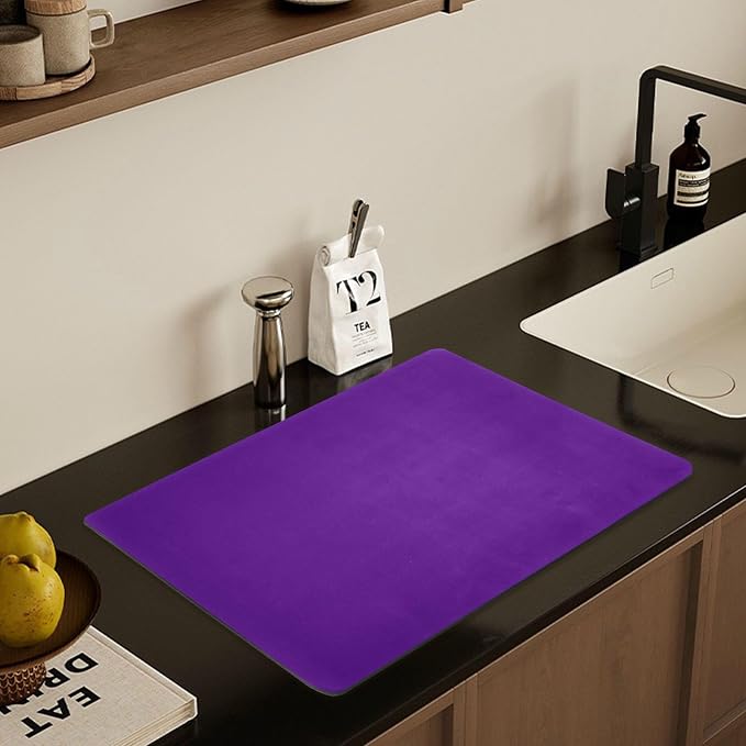 Purple Dish Drying Mat for Kitchen Counter No-slip Rubber Bottom Coffee Mat - Image 7