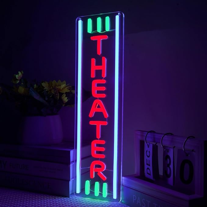 Theater Neon Sign Dimmable LED Movie Night Signs - Image 2
