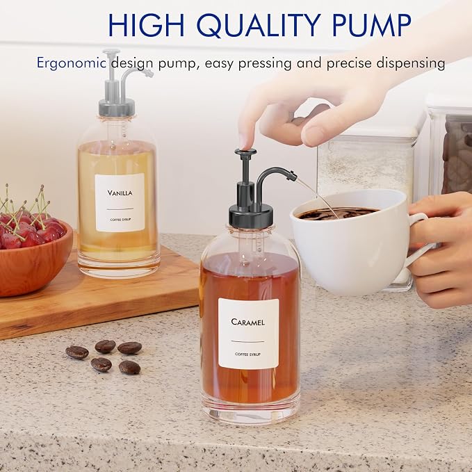 16.9 oz/500 ml Coffee Syrup Dispenser Set - Image 3