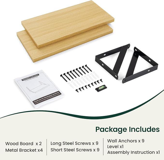 Floating Shelves 8 Inch Deep, 16W x 8D Wall Shelf Set of 2, 35 lbs Heavy Duty - Image 4