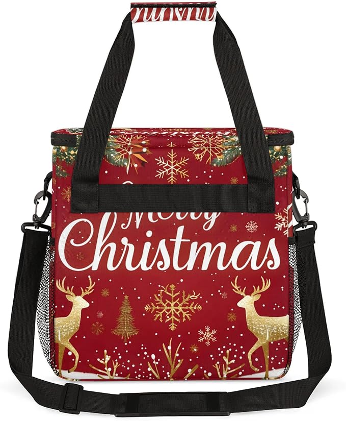 Christmas Themed Coffee Maker Carring Bag, Large Insulated Storage Organizer - Image 5