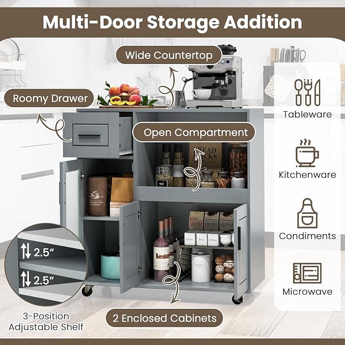 Giantex Kitchen Island Cart - Image 5