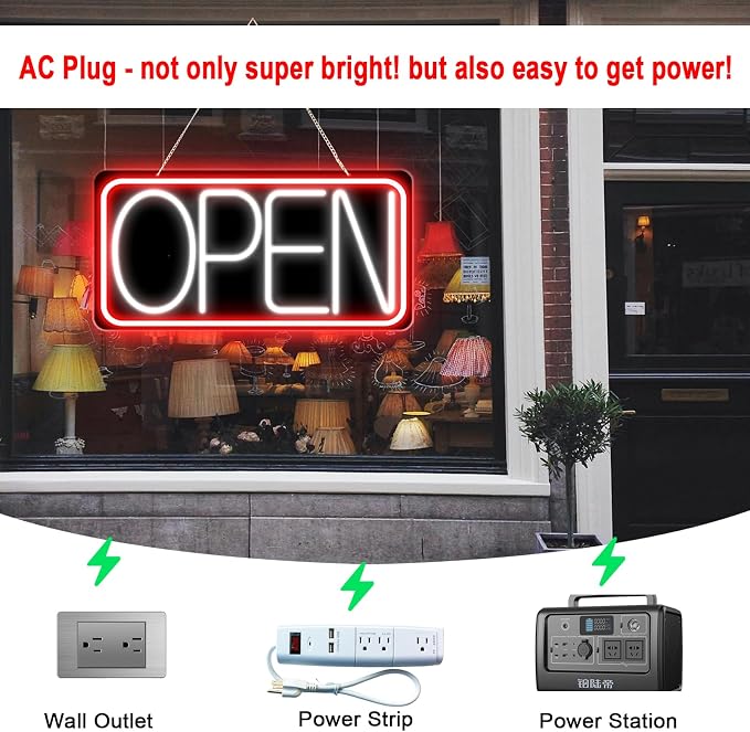 22" X 11" Led Neon Open Signs for Business, Large Open Signs, Plug In Electric - Image 5