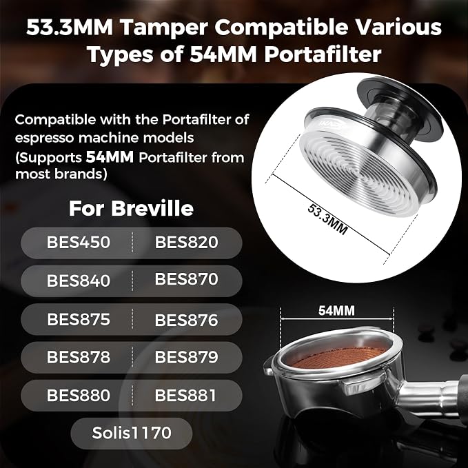 IKAPE 53MM Black Espresso Tool Set 8 IN 1, Coffee Tamper, Distributor, Magnetic - Image 2