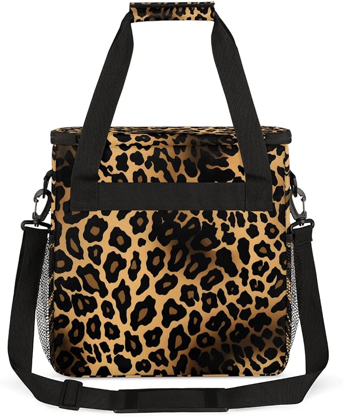 Leopard Cheetah Print Coffee Maker Carring Bag, Large Insulated Storage - Image 6