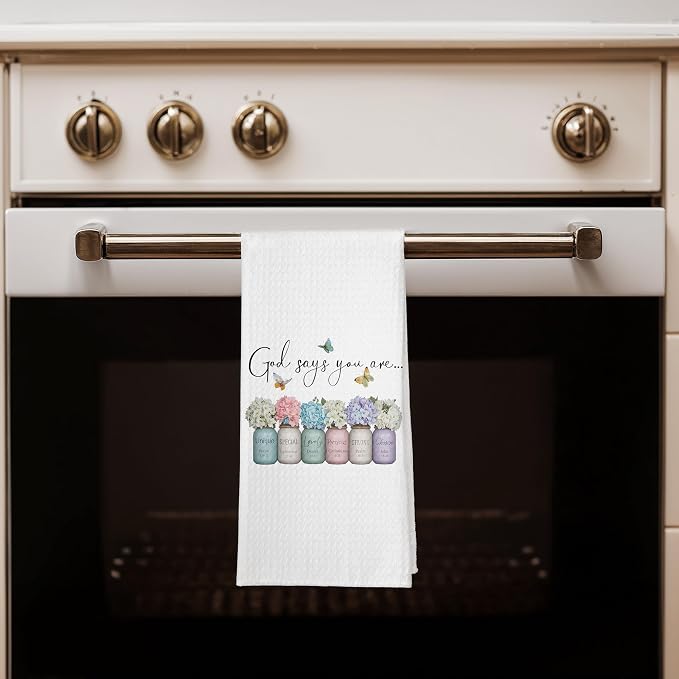 Christian God says you are Christian Kitchen Bathroom Decor Towels 16x24 - Image 3