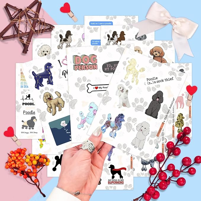 100Pcs Poodle Stickers for Water Bottle and Laptop - Image 7