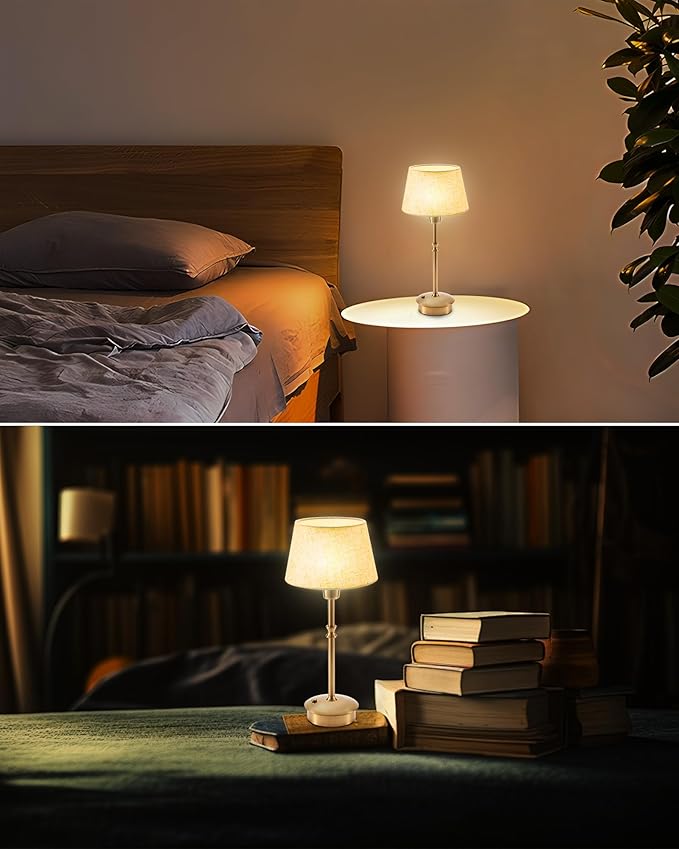 UMEXUS Small Cordless Lamp Rechargeable Table Lamps Set of 2, Dimmable Battery - Image 3