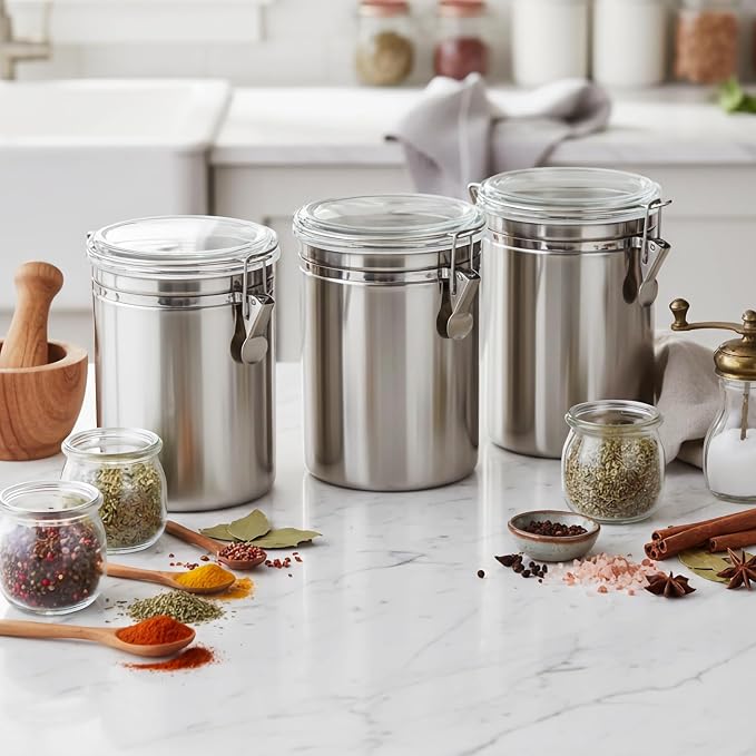 QWORK 4 Pack 62OZ Stainless Steel Canister Set - Image 2
