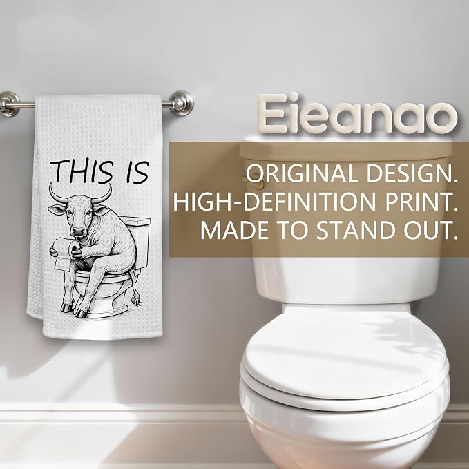 Funny Bull Hand Towel, Dark Humor Cow Hand Towel - Image 3