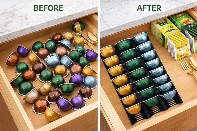 Coffee Pod Drawer Organizer for Vertuo Capsules – Holds 30 Large or 40 Small - Image 3