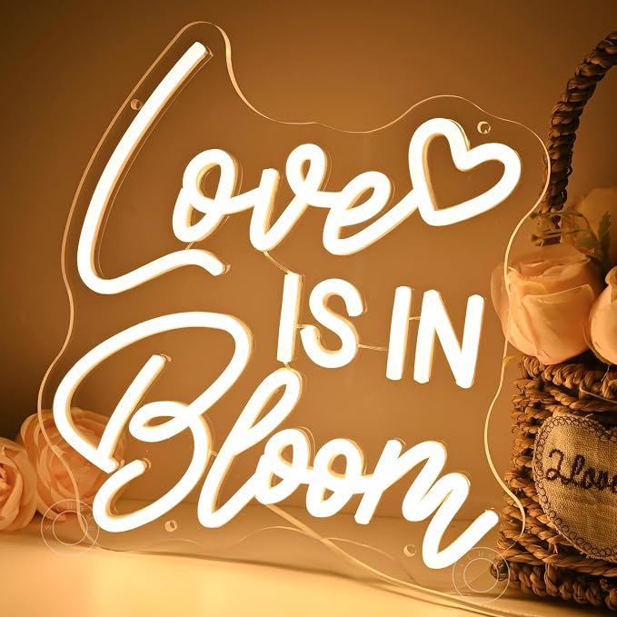 SYLHOME Love Is In Bloom Led Neon Light Sign Heart Bedroom Nursery Wall Sign - Image 7