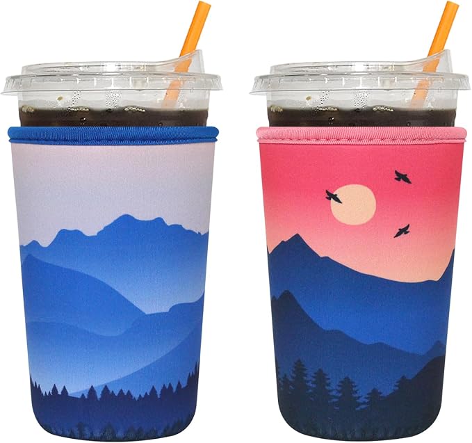 2 Pack Reusable Iced Coffee Sleeves by FRRIOTN