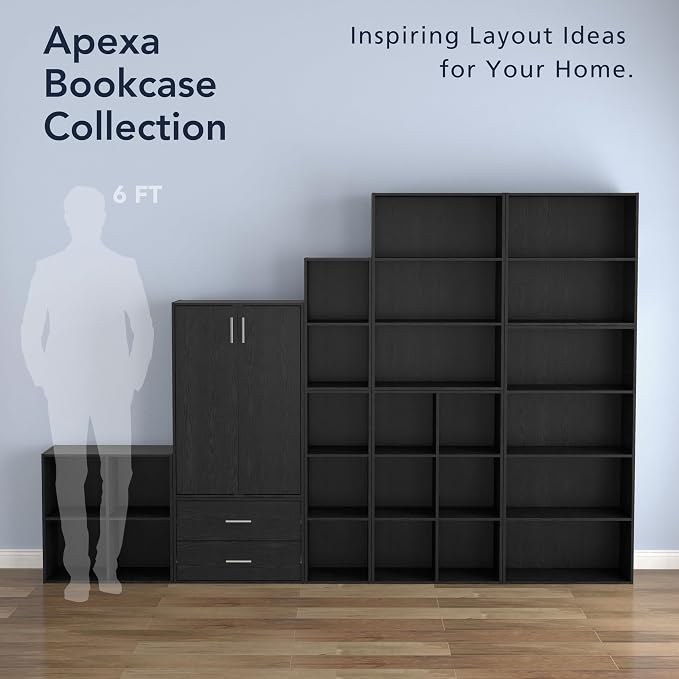 Homes: Inside + Out Apexa 3-Cube Storage Organizer Shelves, Stackable Wood - Image 8