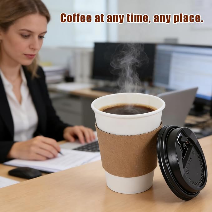 Coffee Cups, 50 Pack 12 oz Disposable Coffee Cups - Image 4