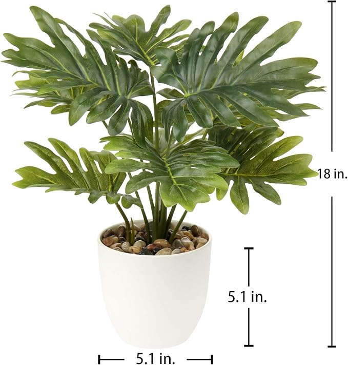 Briful 18'' Tall Artificial Monstera Plant - Image 2
