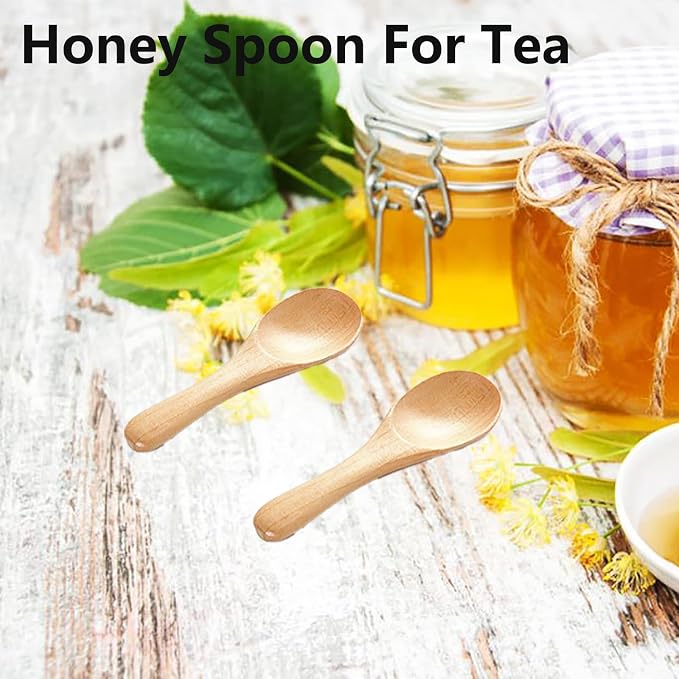Asanta 6 PCS Small Wooden Spoons, 3.9 Inch Tiny Spoons - Image 7