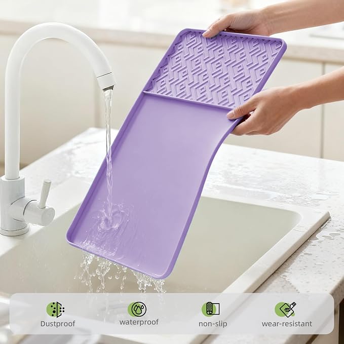 Silicone Coffee Mat with Raised Edges 19" x 12" – Waterproof Countertop Mat - Image 8