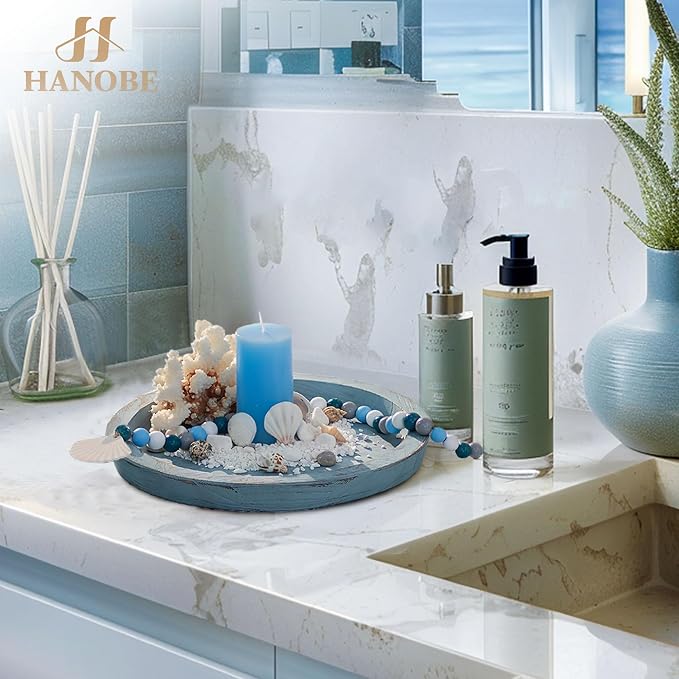 Hanobe Beach Decor Decorative Tray: Farmhouse Coastal Tray - Image 8