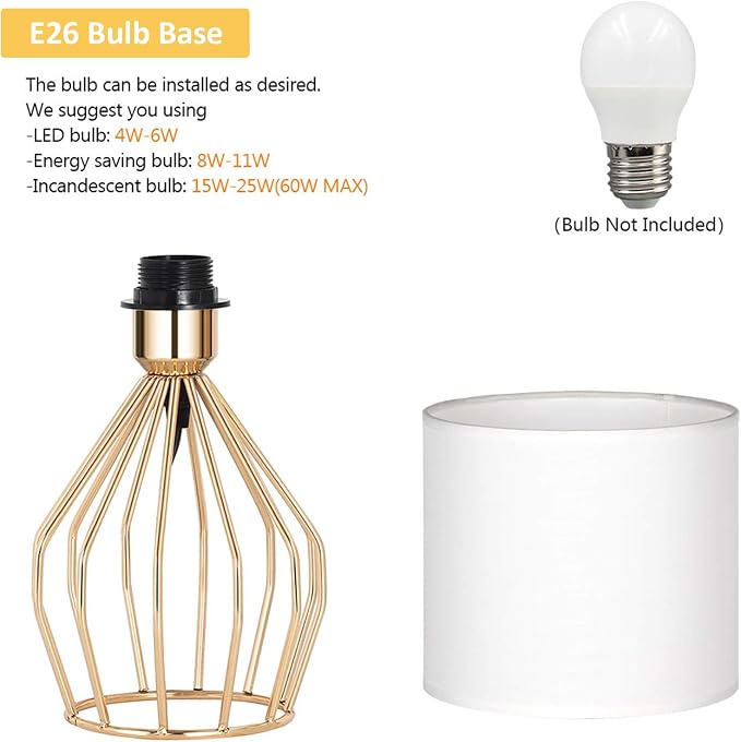 HAITRAL Gold Table Lamp - Image 5