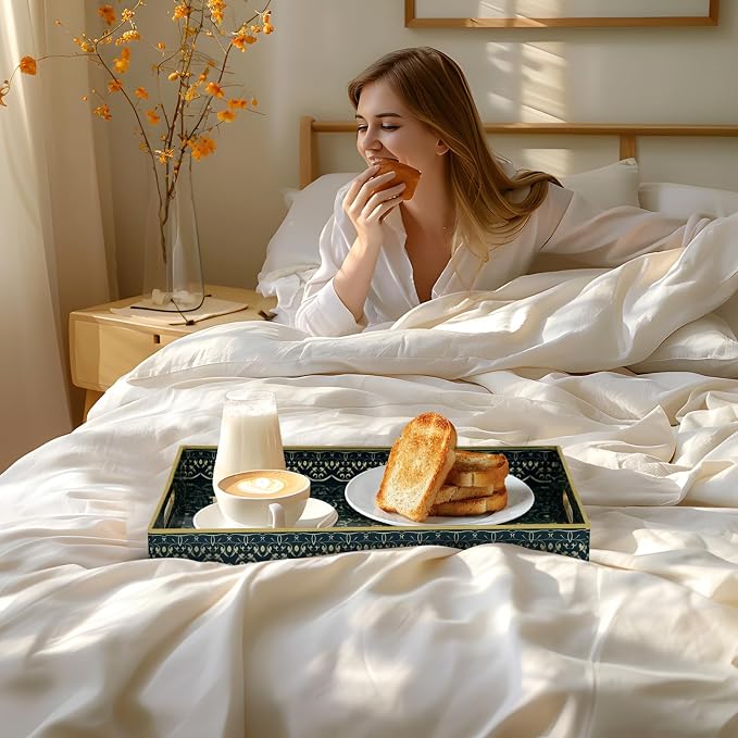 MAONAME Serving Tray with Handles, Plastic Rectangular Tray - Image 6