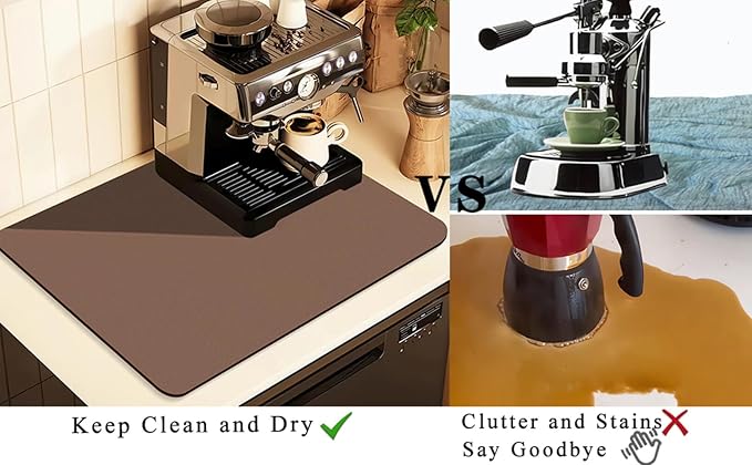Coffee Mat for Countertops, Coffee Bar Accessories Fit Under Coffee Maker - Image 5