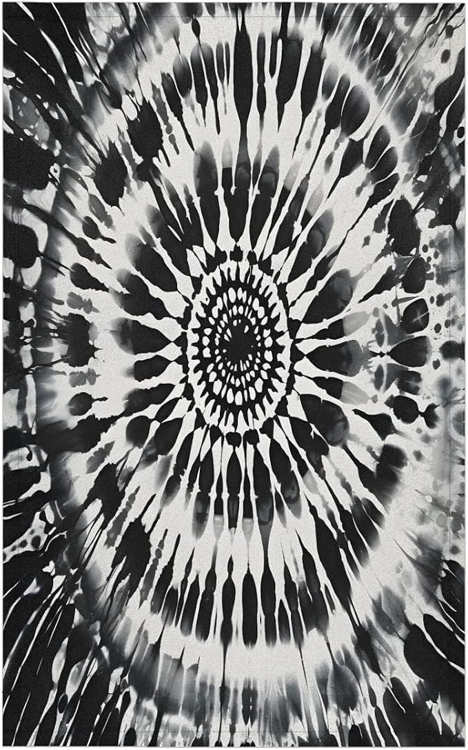 Black Tie Dye Kitchen Towels Set of 2 Absorbent Drying Dish Towels, Tea Towels by Unknown