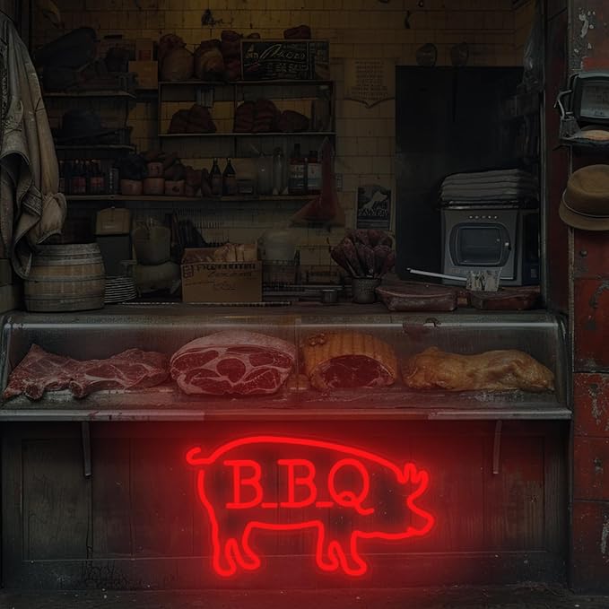 BBQ Pigs LED Neon Sign, Cute Pig LED Light - Image 8