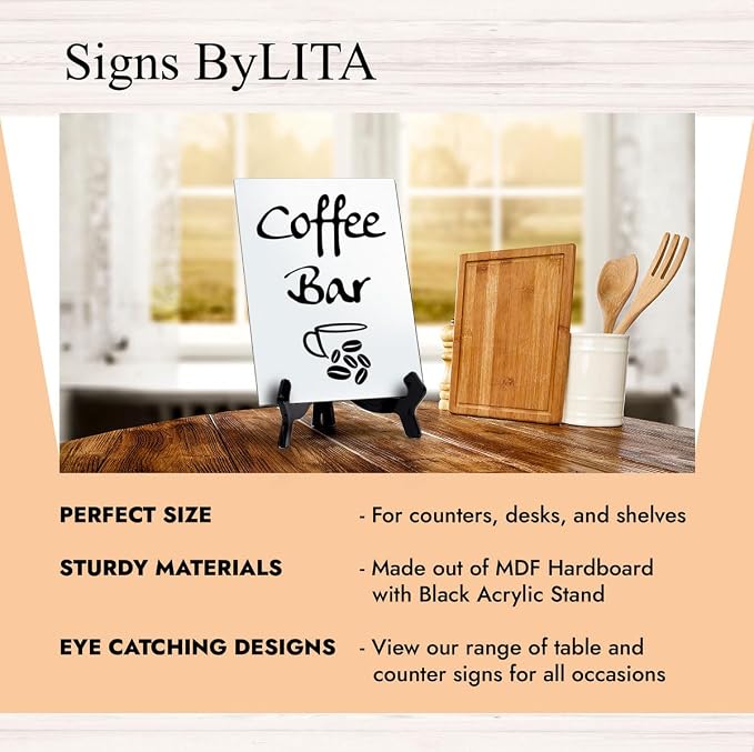 Signs ByLITA Coffee Bar, Table Sign - Image 6