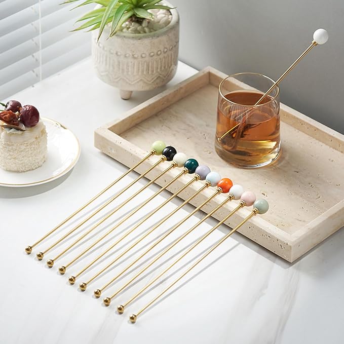 4PCS Stainless Steel Cocktail Swizzle Sticks Reusable Mixing Stirrers Coffee - Image 7