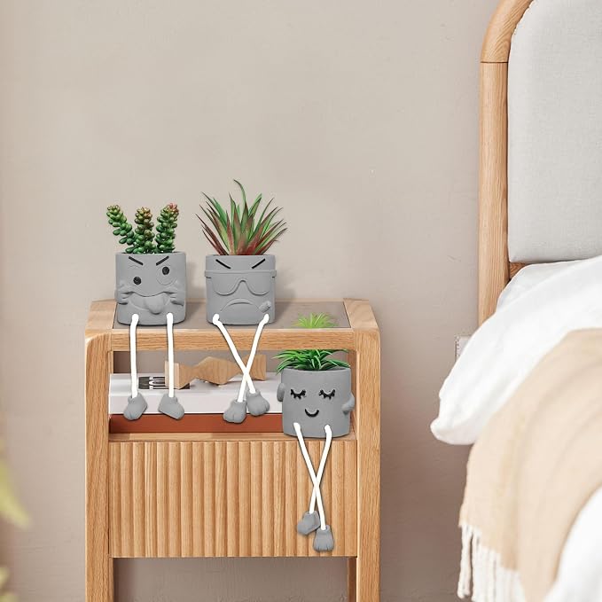 Zerzsy 3 Pack Faux Plants Small Artificial Succulents, Fake Plant Modern - Image 5