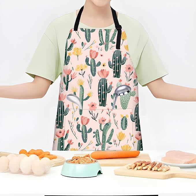 Desert Bloom Apron, Adjustable Waterproof Oxford Fabric Kitchen Apron - Image 2