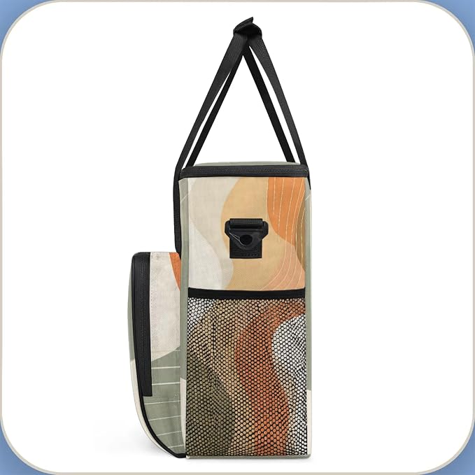 Abstract Aesthetic Coffee Maker Carring Bag, Large Insulated Storage Organizer - Image 4