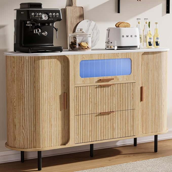 54" Fluted Sideboard Buffet Cabinet - Image 6